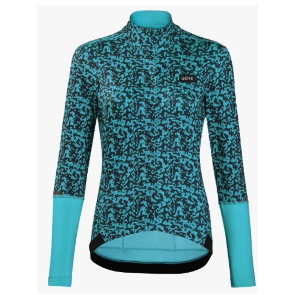 EUC GOREWEAR Progress Thermo Rain Camo Jersey Scuba Blue/Orbit Blue in XS